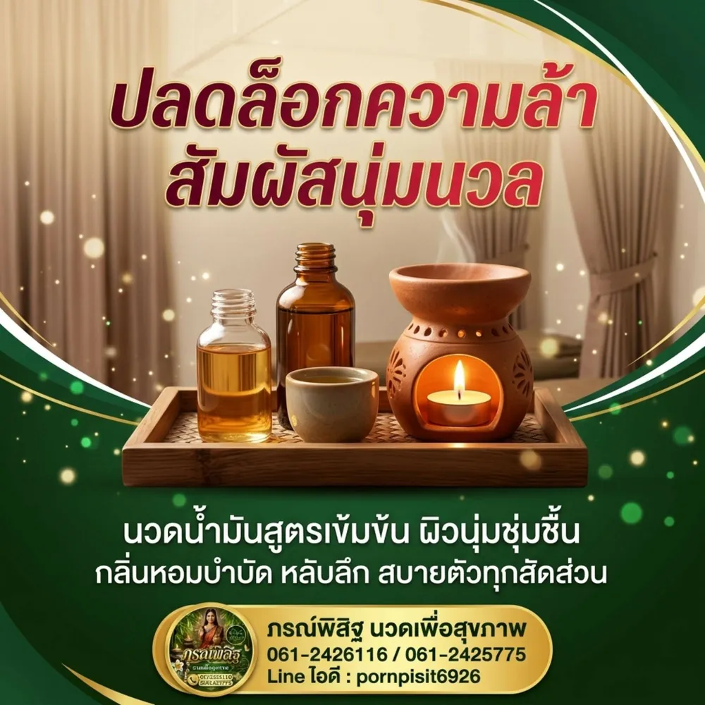 โปสเตอร์บริการนวดน้ำมันของร้าน